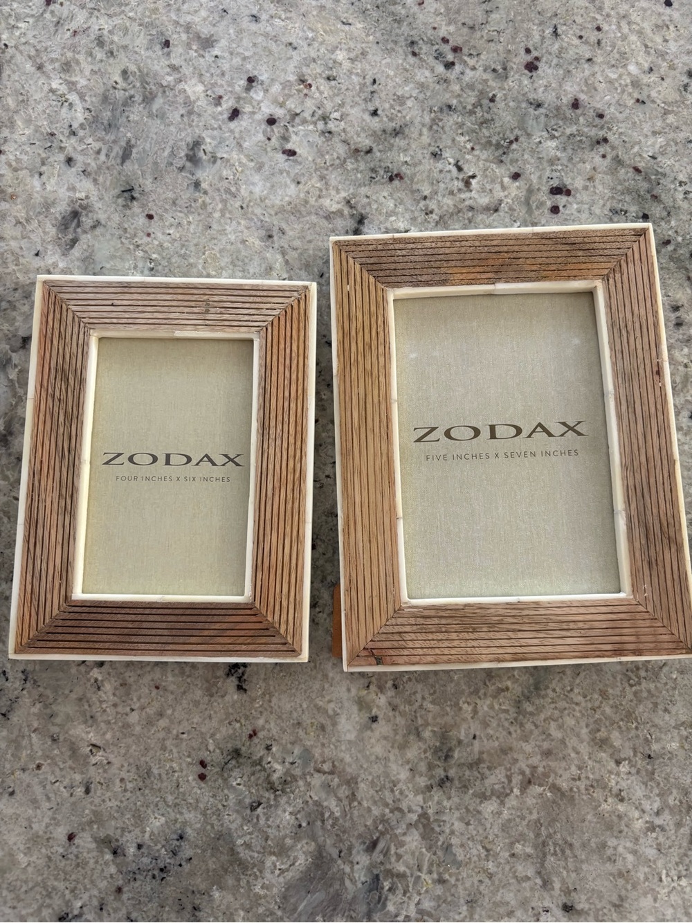 Serena and lily Natural Wood Ribbed Picture Frame - Beige/Brown- never used